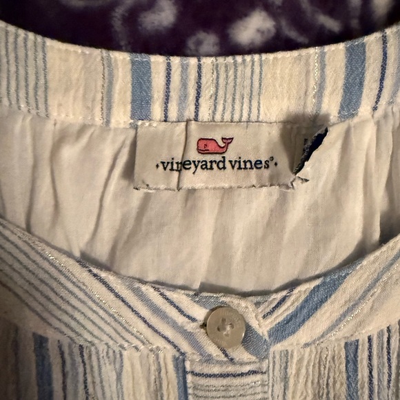 Vineyard Vines Blue and White Striped midi dress Spring Summer - Picture 2 of 9